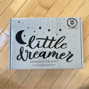 Luv Bug Little Dreamer Waterproof Star Grey Crib Sheet New In Box